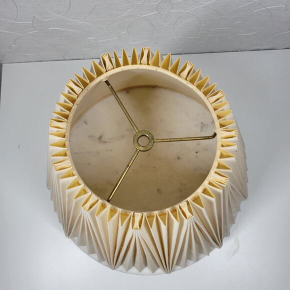 Vintage Stiffel Inverted Pinch Pleat Lamp Shade 11" Cream Fabric Accordion Retro - Picture 12 of 16